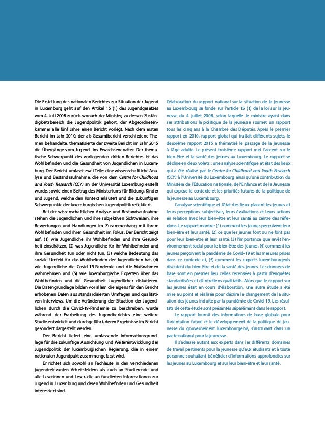 Rapport sur la situation de la jeunesse 2020