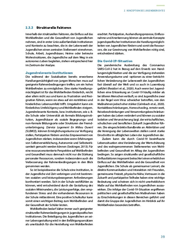 Rapport sur la situation de la jeunesse 2020