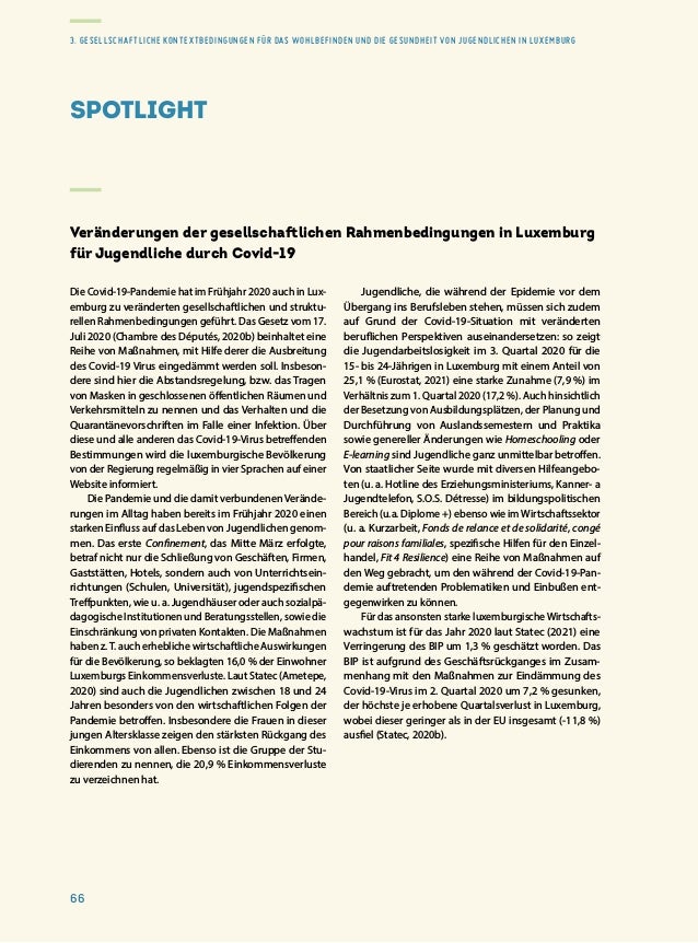 Rapport sur la situation de la jeunesse 2020