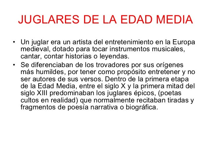 Juglares de la Edad Media Juglares de la Edad Media