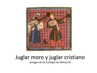 Juglar moro y juglar cristiano
(imagen de las Cantigas de Alfonso X)
 