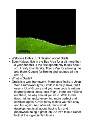 Grails @ Java User Group Silicon Valley