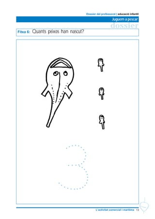 13L’activitat comercial i marítima
dossier
Juguem a pescar
Dossier del professorat | educació infantil
Fitxa 6: Quants peixos han nascut?
 