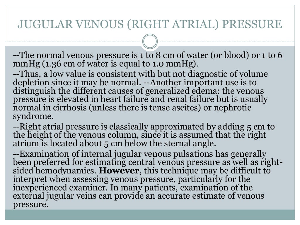 Jugular venous pressure