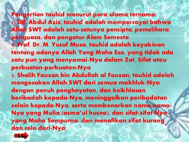 Juhdi,pengertian tauhid dan urgensinya