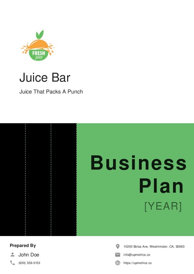 juice bar business plan sample pdf