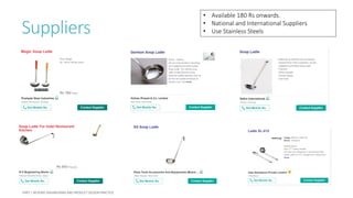 Suppliers
• Available 180 Rs onwards.
• National and International Suppliers
• Use Stainless Steels
 