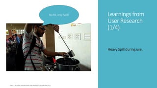 Learningsfrom
User Research
(1/4)
Heavy Spill during use.
No fill, only Spill!
 