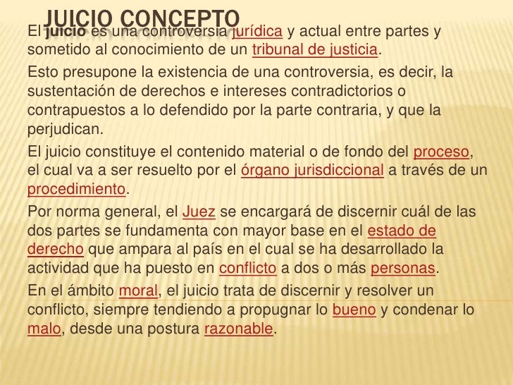 Juicio concepto