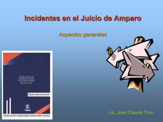Incidentes en el Juicio de Amparo

         Aspectos generales




                              Lic. Jean Claude Tron
 