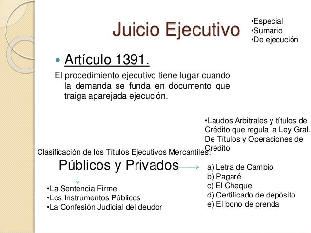 Juicio ejecutivo procesal mercantil