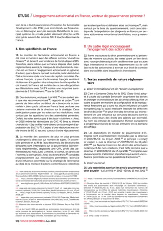 ÉTUDE / L’engagement actionnarial en France, vecteur de gouvernance pérenne ?
378 / REVUE DES SOCIÉTÉS / Juin 2019
sion de...