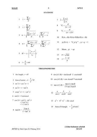 Juj Pahang 2014 Add Math Spm K2 Set 2