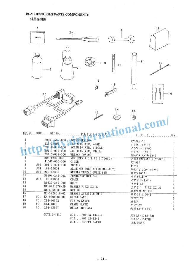 Juki ls 1342 parts list