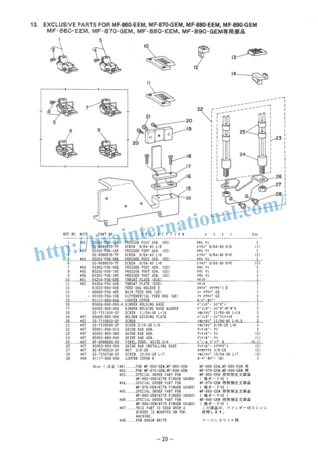 juki spare parts list Reviewmotors.co