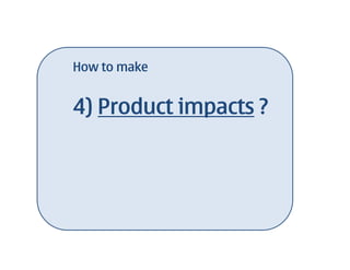 How to make


4) Product impacts ?
 