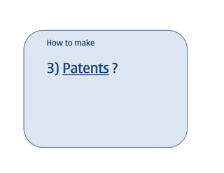 How to make


3) Patents ?
 