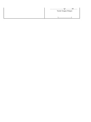 ………………………, tgl ………….20……..
Tanda Tangan Pelapor
(……………………….)
 