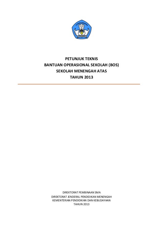 Petunjuk Teknis Bantuan Operasional Sekolah Bos Sma