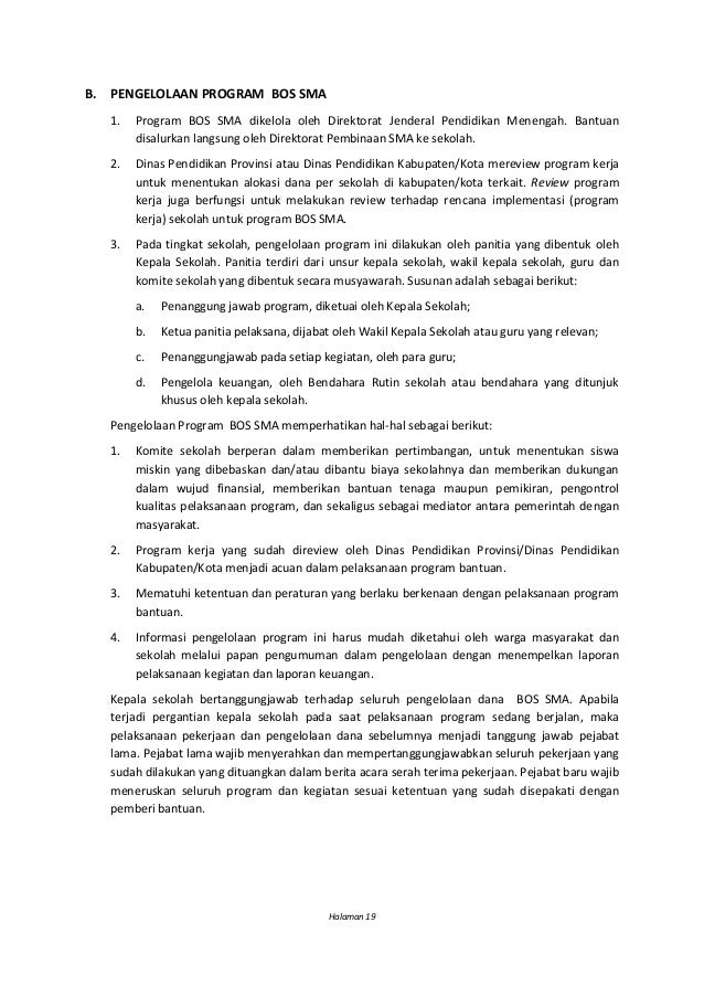 Petunjuk Teknis Bantuan Operasional Sekolah (BOS) SMA