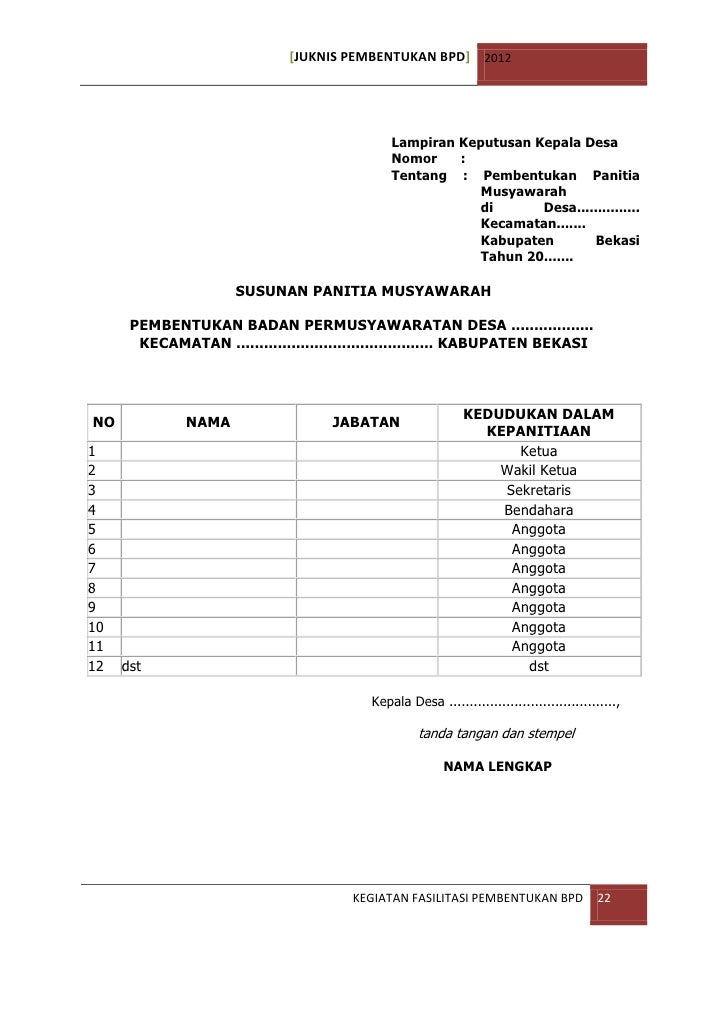 Juknis PembentukanBPD