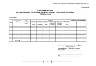 Petunjuk Teknis Pengelolaan Produksi Aneka Kacang dan Umbi Tahun 2017
64
Lampiran 8
 