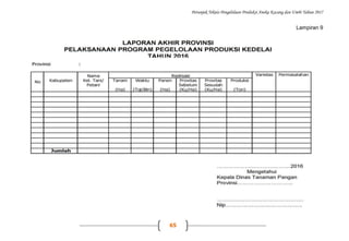 Petunjuk Teknis Pengelolaan Produksi Aneka Kacang dan Umbi Tahun 2017
65
Lampiran 9
 