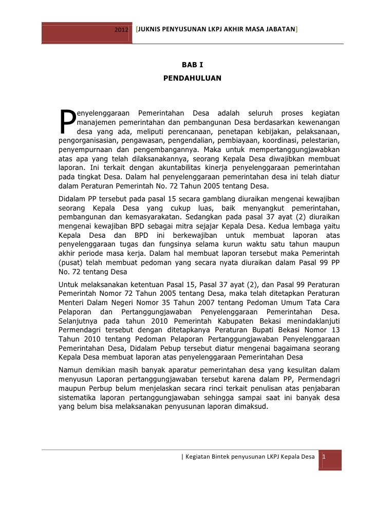 Juknis Lkpj Kepala Desa Juknis Lkpj Kepala Desa