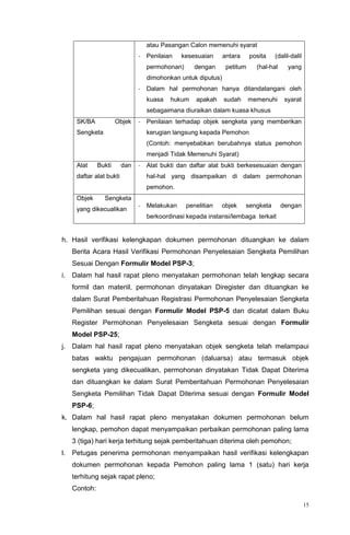Petunjuk Teknis Sengketa Proses pilkadaa | PDF