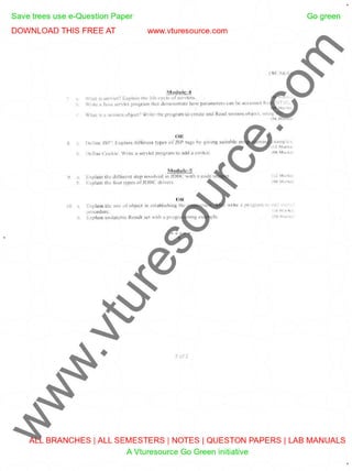 Advanced java university question paper pattern | PDF