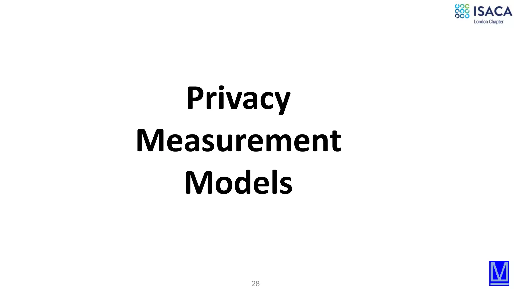 28
Privacy
Measurement
Models
 