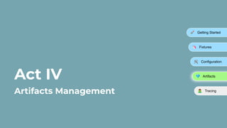 Act IV
Artifacts Management
🚀 Getting Started
🦄 Fixtures
🛠 Configuration
💎 Artifacts
󰨂 Tracing
 