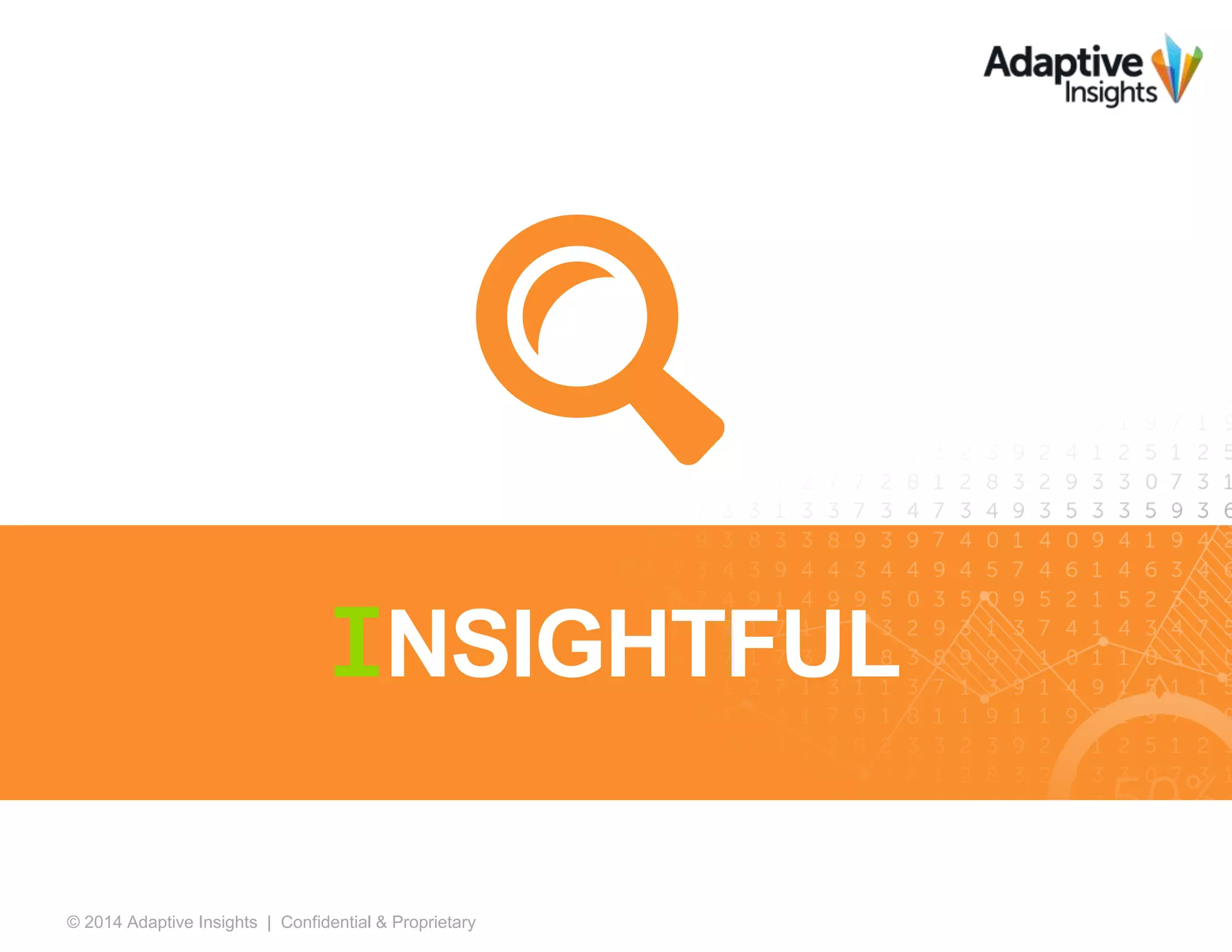 24© 2014 Adaptive Insights | Confidential & Proprietary
INSIGHTFUL
 