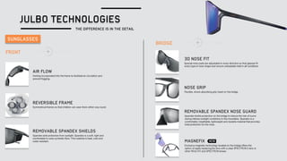 JULBO TECHNOLOGIES
SUNGLASSES
THE DIFFERENCE IS IN THE DETAIL
 