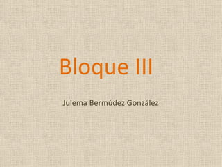 Bloque III  Julema Bermúdez González 