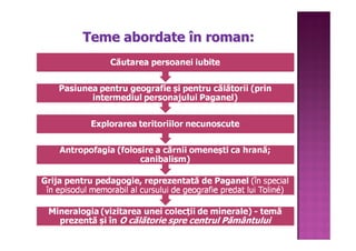 Teme abordate în roman:
 
