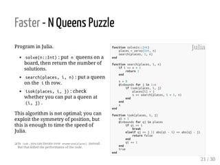 Julia - Easier, Better, Faster, Stronger