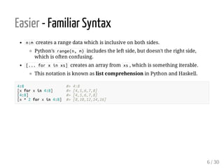 Julia - Easier, Better, Faster, Stronger