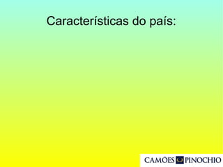 Características do país:
 