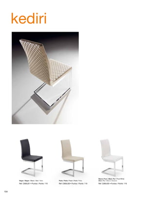 kediri 
Negro / Negre / Black / Noir / Nero Perla / Perla / Pearl / Perle / Perla 
Blanc Pur / Bianco Assoluto 
Blanco Puro / Blanc Pur / Pure White 
Ref: C065U01 • Puntos / Points: 119 Ref: C065U38 • Puntos / Points: 119 Ref: C065U05 • Puntos / Points: 119 
104 
 