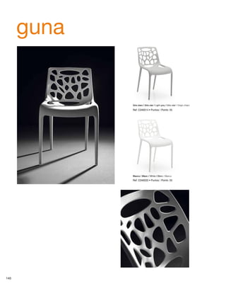 guna 
Gris claro / Gris clar / Light grey / Gris clair / Grigio chiaro 
Ref: C046S14 • Puntos / Points: 55 
Blanco / Blanc / White / Blanc / Bianco 
Ref: C046S33 • Puntos / Points: 55 
140 
 