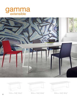 gamma 
extensible 
170 cm 76 cm 100 cm 220 cm 76 cm 100 cm 270 cm 76 cm 100 cm 
32 
 