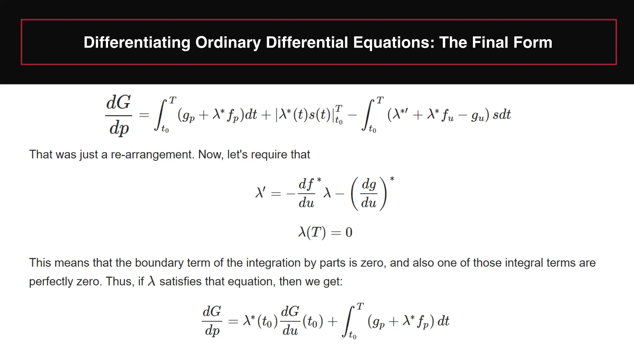 Differentiating Ordinary Differential Equations: The Final Form
 