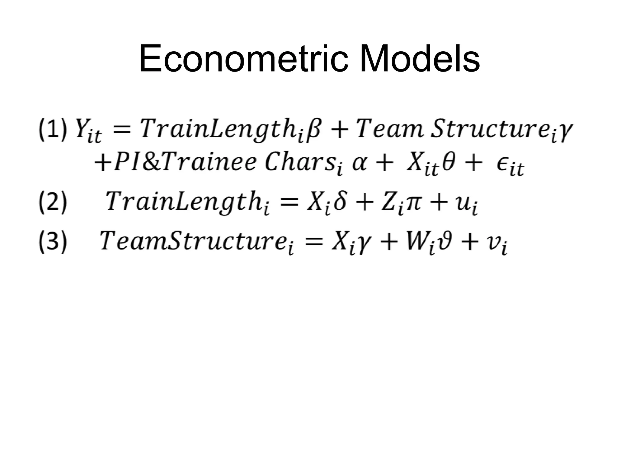 Econometric Models

 