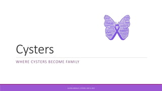 Cysters
WHERE CYSTERS BECOME FAMILY
JULIANA INDEGLIA | CYSTERS | MAY 6, 2014
 