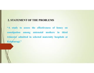 Important of HONEY on constipation....during pregnancy... | PDF