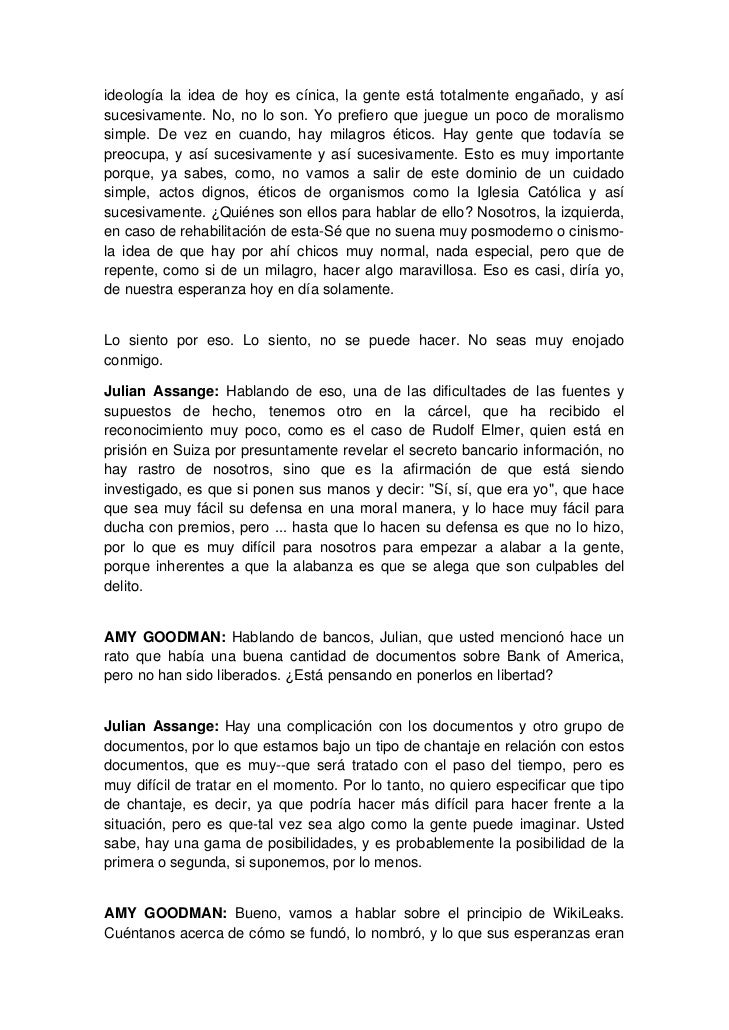 Debate entre Zizek y Julian Assange Debate entre Zizek y Julian Assange