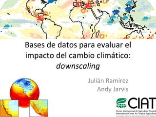 Bases de datos para evaluar el impacto del cambio climático: downscaling Julián Ramírez Andy Jarvis 