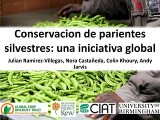 Conservacion de parientes
silvestres: una iniciativa global
Julian Ramirez-Villegas, Nora Castañeda, Colin Khoury, Andy
                           Jarvis
 