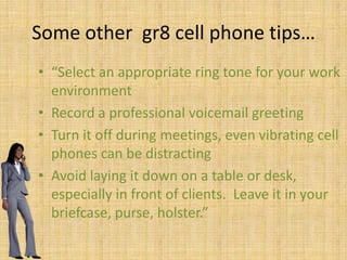 Txting @ wrk…Realize that just because your boss may text during a meeting, doesn’t mean you shouldDon’t use texting acronyms (brb, ttyl, etc.)Still use appropriate grammarOnly text during business hours, just because it’s texting doesn’t mean you should text your boss at 10 pm questions about a report